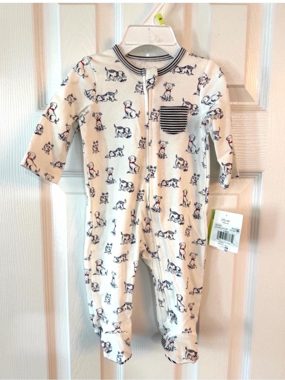 B2G1 FREE Little Me Baby 0-3M Puppy Dog Print Footed Sleeper Pajamas NWT